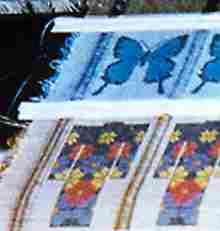 Motifs on the loom - close-up