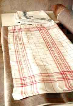 Towels after pressing.